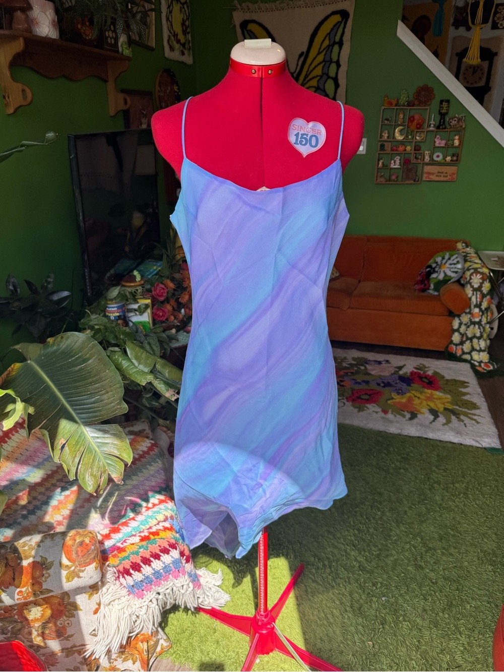 Iridescent Lavender Blue Slip Dress